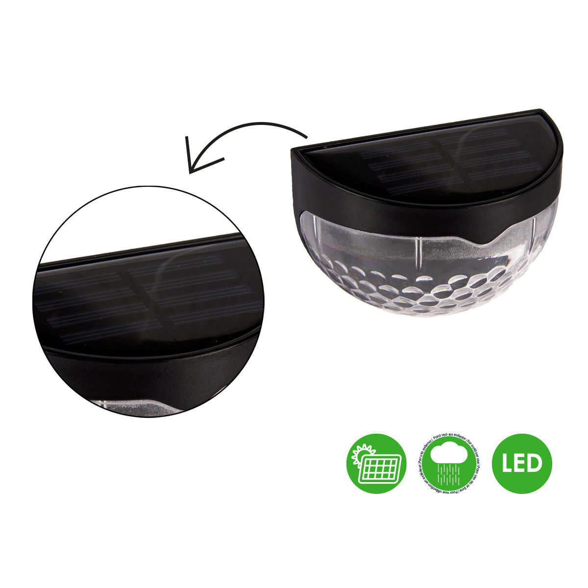 Lampada ad energia solare Ibergarden Nero 5 x 65 x 9 cm