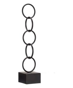 Statua Decorativa Gift Decor Nero Anelli 12,5 x 60,5 x 12,5 cm