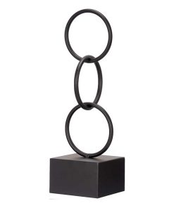 Statua Decorativa Gift Decor Nero Anelli 12,5 x 40,5 x 12,5 cm