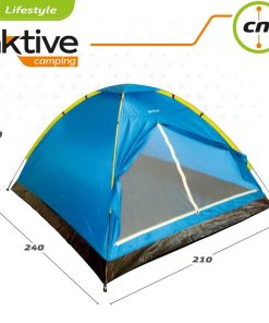 Tenda da Campeggio Aktive 4 persone 210 x 130 x 240 cm (4 Unità)