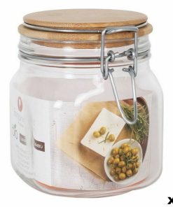 Barattolo Borgonovo 750 ml Ermetico Bambù 10 x 10 x 13 cm (6 Unità)
