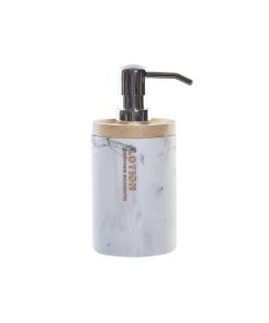 Dispenser di Sapone DKD Home Decor Marmo Bianco Naturale Resina Caucciù Plastica