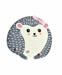 Appendiabiti DKD Home Decor Bianco Grigio Legno Plastica Legno MDF Per bambini Riccio 30 x 4,5 x 30 cm