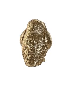 Statua Decorativa Home ESPRIT Dorato Gufo 11 x 11 x 15 cm (3 Unità)