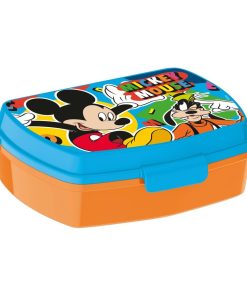 Contenitore per Sandwich Mickey Mouse Happy smiles Plastica Rosso Azzurro (17 x 5.6 x 13.3 cm)