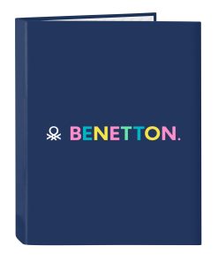 Raccoglitore ad anelli Benetton Cool Blu Marino A4 26.5 x 33 x 4 cm