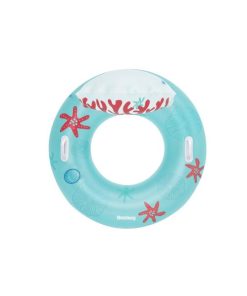 Bestway Ruota Gonfiabile con Maniglie e Schienale Corallo D117 cm Spiaggia e Piscina 43730