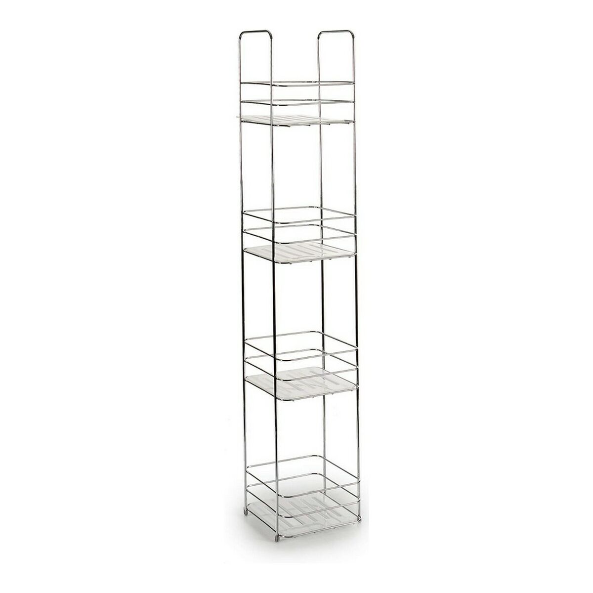 Scaffale da Bagno Berilo W4870 Trasparente Argentato Metallo Plastica