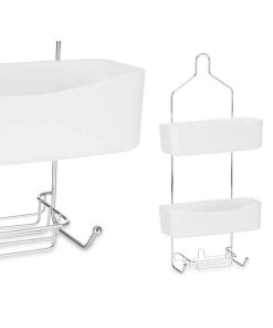 Scaffale da Bagno Berilo Bianco Metallo Plastica 28 x 60 x 14 cm (6 Unità)