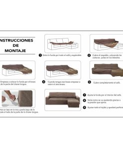 Rivestimento per chaise longue a braccio corto sinistra Hosteline OLIMPO Marrone 48 x 29 x 14 cm