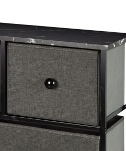 Cassettiera Max Home Nero Grigio Marmo 100 x 100 x 30 cm