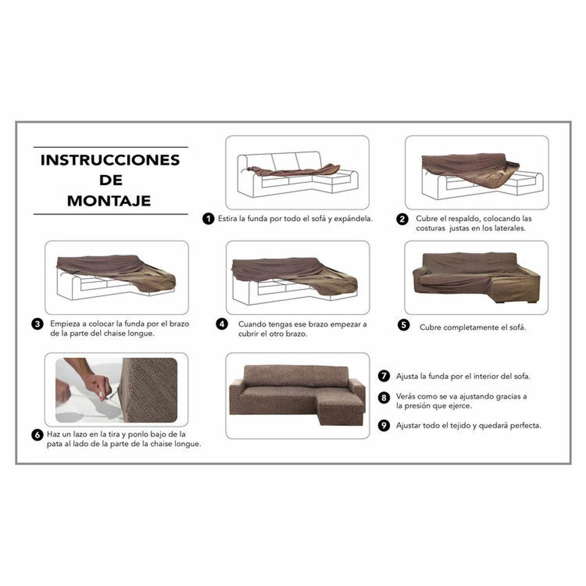 Rivestimento per chaise longue a braccio corto sinistra Hosteline OLIMPO Avorio 48 x 29 x 14 cm
