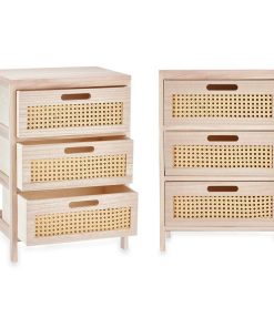 Cassettiera Gift Decor Rattan Naturale 40 x 58 x 29 cm 3 cassetti