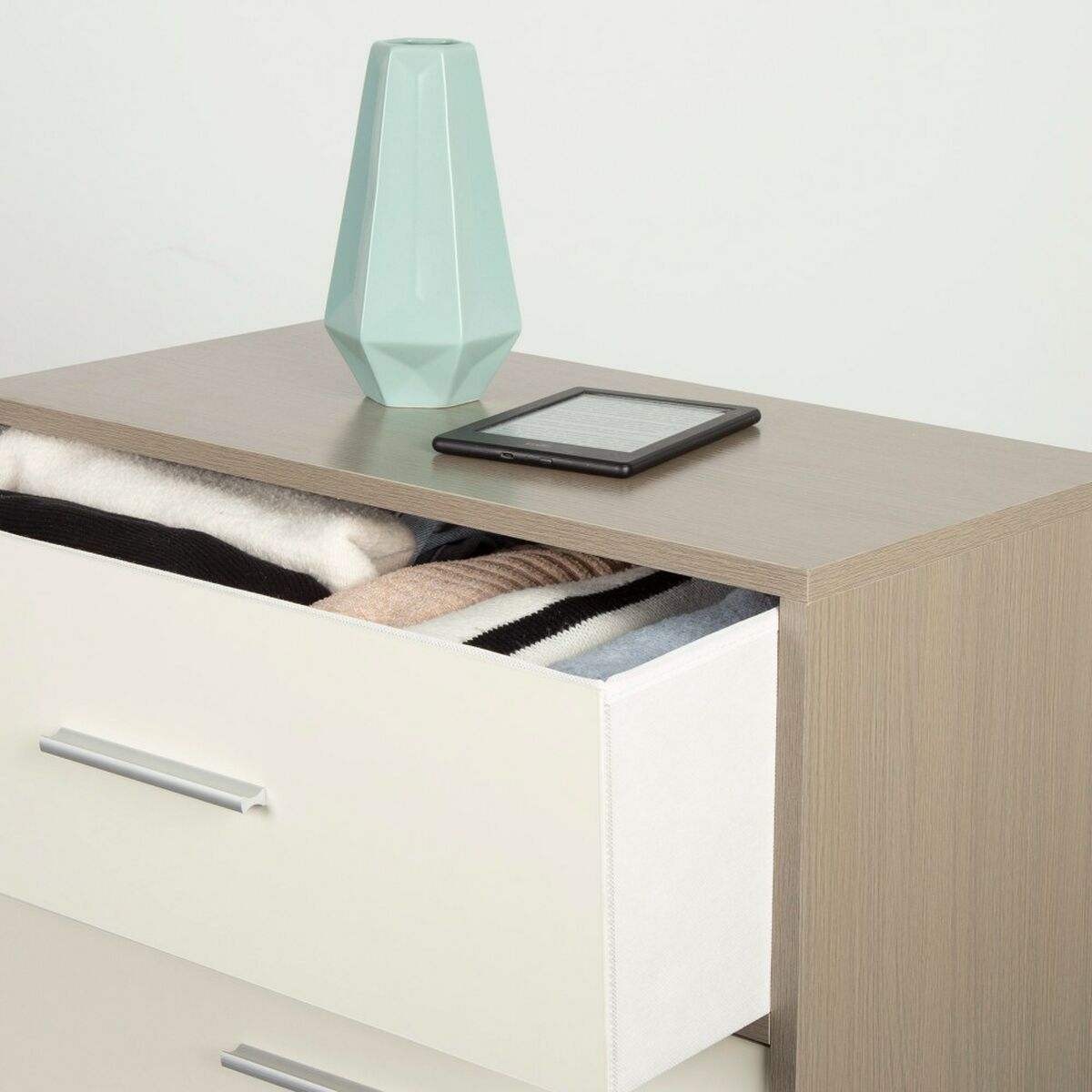 Cassettiera Max Home Bianco Grigio Moderno 58 x 91 x 30 cm