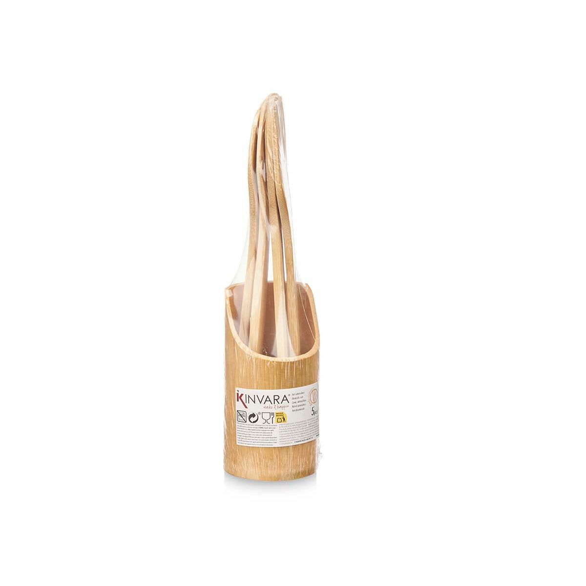 Set di Utensili da Cucina Kinvara 90960 Bambù (12 Unità)