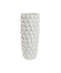 Vaso Home ESPRIT Bianco Gres Mediterraneo 16,5 x 16,5 x 38,5 cm