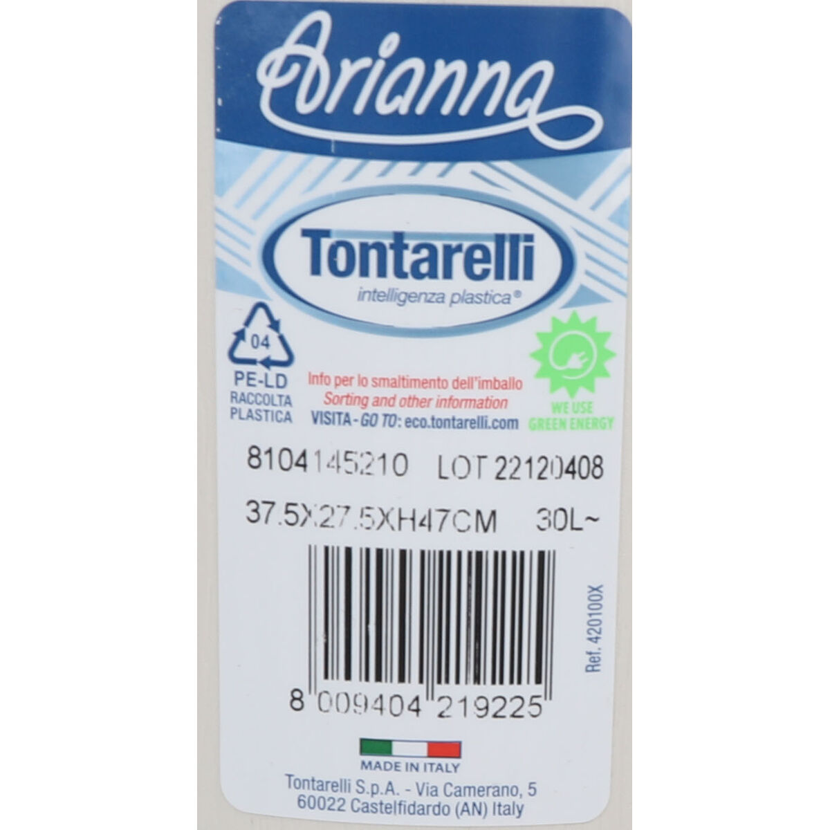 Cestino Tontarelli Arianna 30 L Beige (6 Unità)
