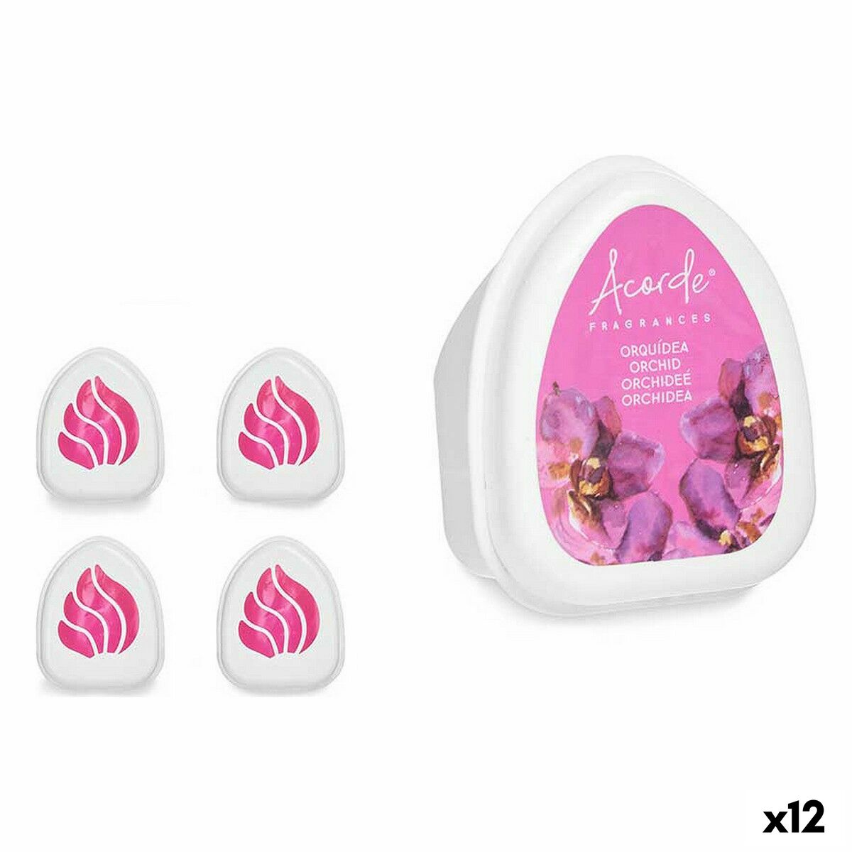 Set Deodorante per Ambienti Acorde Orchidea 50 g (12 Unità)