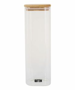 Barattolo Quttin Bambù Quadrato 1,3 L 8 x 27 cm (12 Unità)