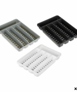 Vassoio Portaposate Kinvara CN19128-1 Bianco Nero polipropilene 22,5 x 4,5 x 32 cm (24 Unità)
