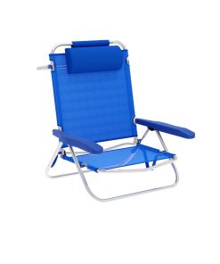 Marca Marbueno Sedia Pieghevole 5 Posizioni Alluminio con Cuscino Blu Mare e Piscina 61X68X82 cm 10243