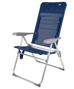 Sedia da Spiaggia Aktive Slim Pieghevole Blu Marino 47 x 107 x 66 cm (4 Unità)