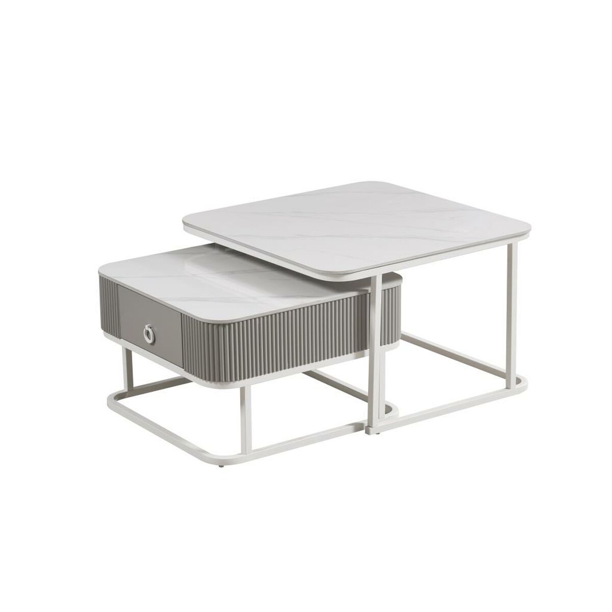 Tavolino da Caffè Home ESPRIT Bianco 70 x 70 x 45 cm