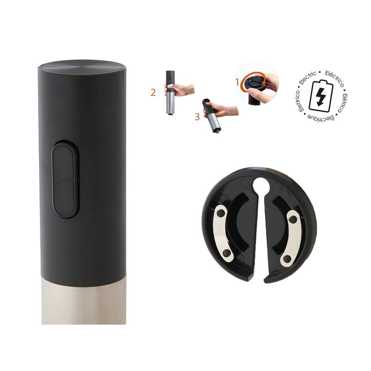 Cavatappi Elettrico per Bottiglie di Vino Kinvara Acciaio Plastica 4,6 x 22,8 x 4,6 cm (12 Unità) - Image 2