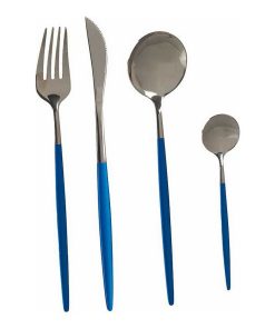 Set di Posate Kinvara Azzurro Argentato Acciaio inossidabile 16 x 5 x 24,5 cm
