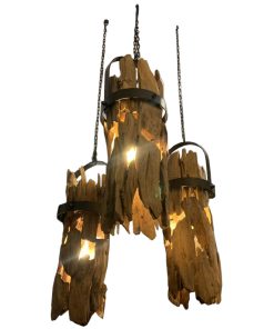 Lampadario Home ESPRIT Ferro teak 160 x 30 x 40 cm