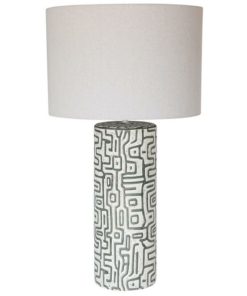 Lampada da tavolo Home ESPRIT Lino Ceramica 42 X 42 X 73 cm