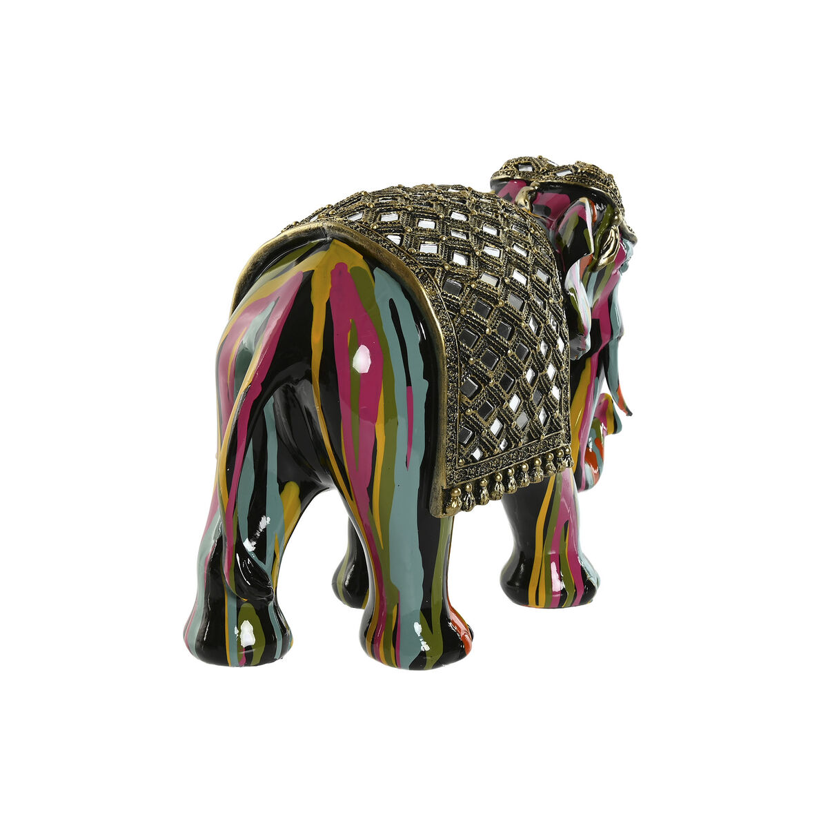 Statua Decorativa Home ESPRIT Multicolore Resina Elefante 31 x 14 x 22 cm