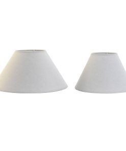 Paralume Home ESPRIT Lino Metallo 45 x 45 x 21 cm (2 Unità)