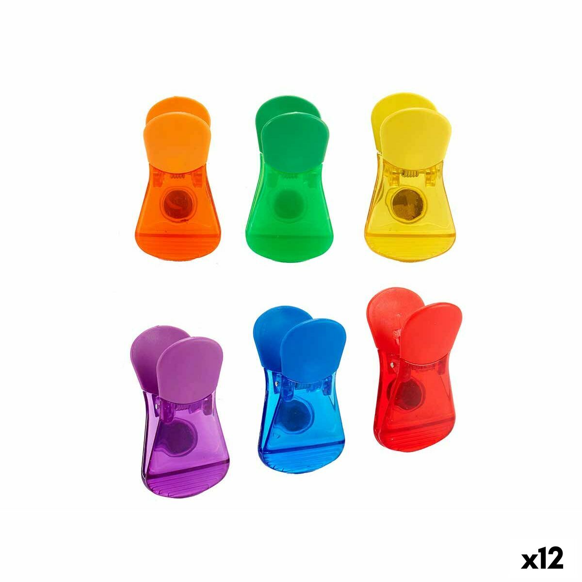 Molette per Chiudere le Buste Kinvara CK60429 Multicolore Plastica Magnetico 6 Pezzi (12 Unità)