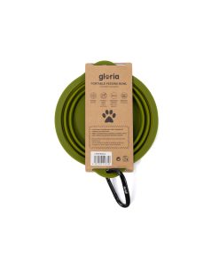 Ciotola Pieghevole per Animali Domestici Gloria Verde Silicone Alluminio 550 ml