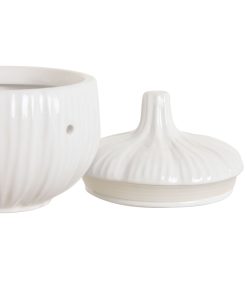 Barattolo Home ESPRIT Bianco Silicone Gres Aglio ajos