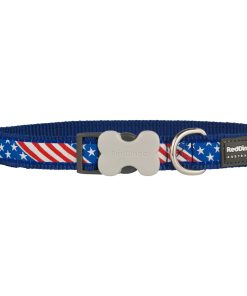 Collare per Cani Red Dingo US Flag 20-32 cm Azzurro