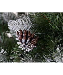 Albero di Natale DKD Home Decor Bianco Rosso Verde PVC Ananas Nevoso 125 x 125 x 210 cm