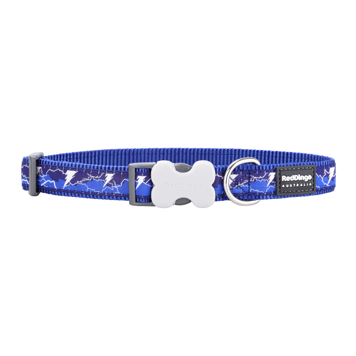 Collare per Cani Red Dingo STYLE LIGHTNING Blu Marino 31-47 cm