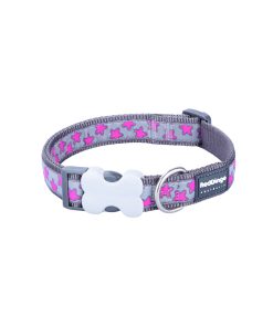 Collare per Cani Red Dingo STYLE HOT PINK ON COOL GREY 31-47 cm