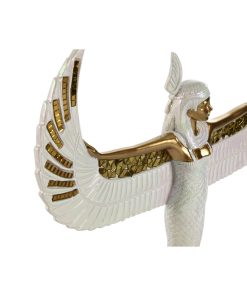 Statua Decorativa Home ESPRIT Bianco Dorato Resina Orientale 34 x 6,5 x 33,5 cm