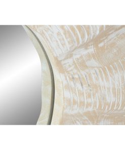 Specchio da parete Home ESPRIT Bianco Decapaggio Intaglio 76 x 7 x 76 cm