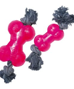 Giocattolo da mordere per cani Gloria TPR Con corda Rosa Taglia M (14 cm)