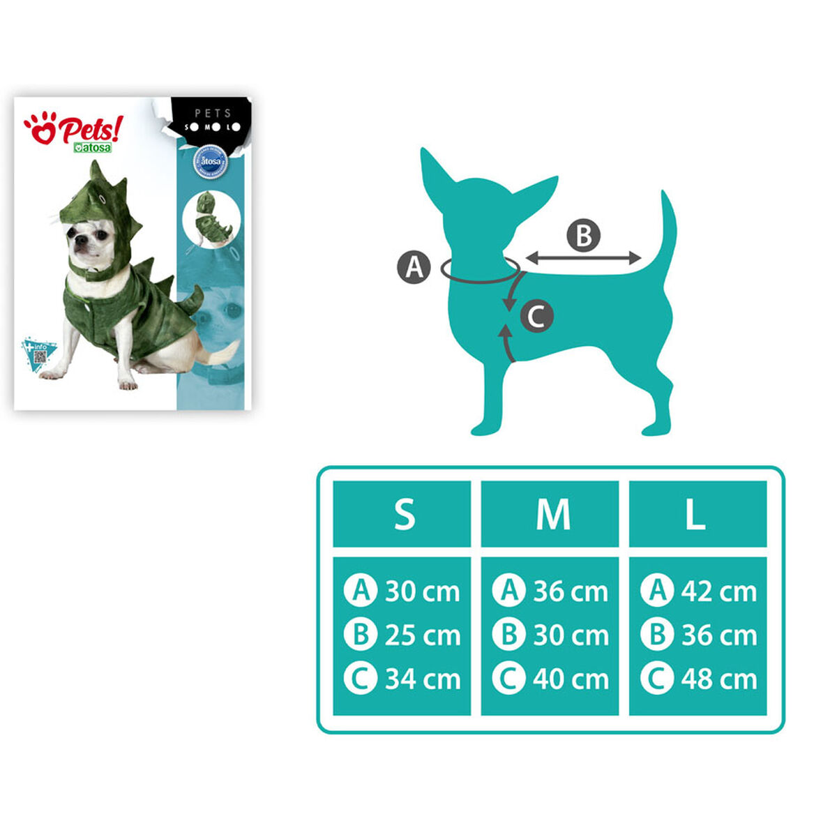 Costume per Cane Taglia S Dinosauro