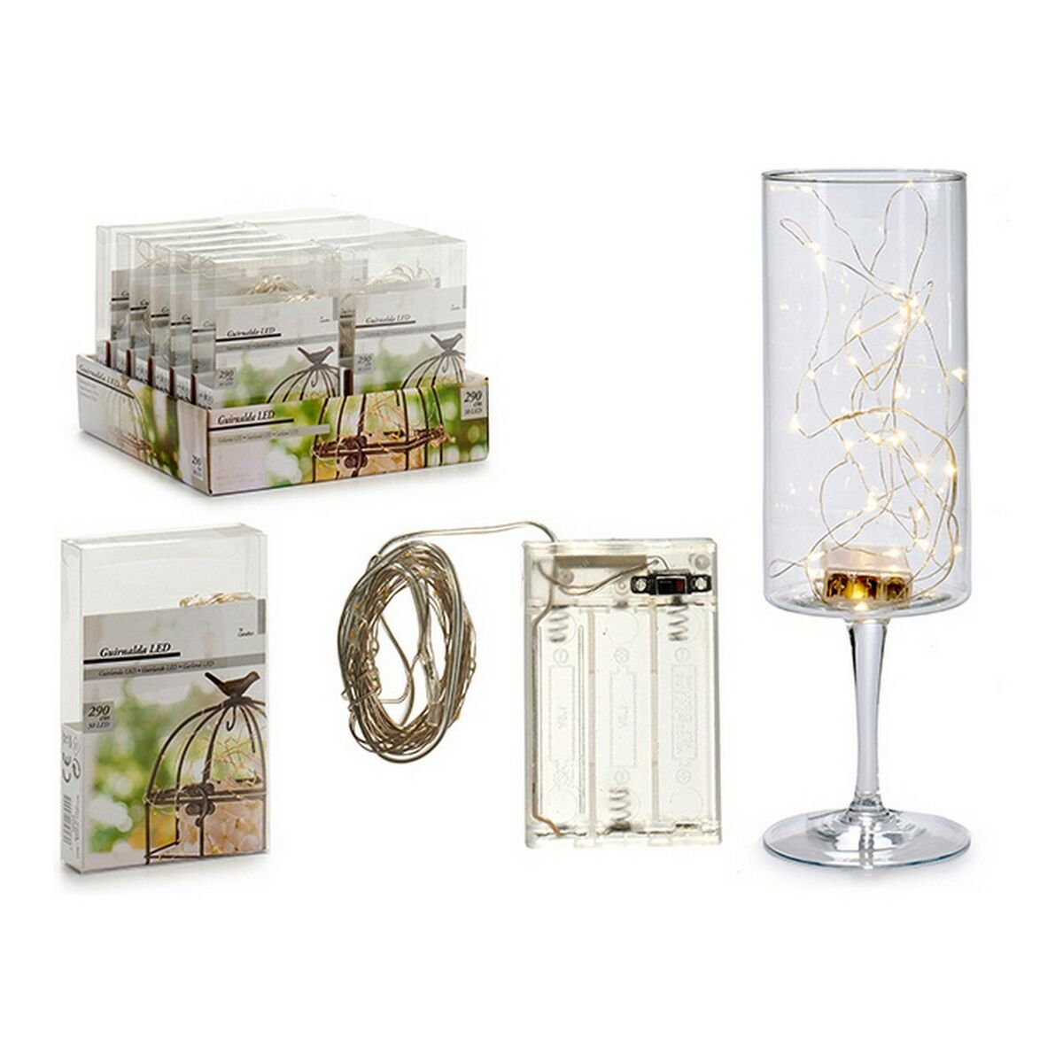 Ghirlanda di Luci LED Gift Decor Trasparente 8 x 2 x 12 cm