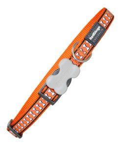 Collare per Cani Red Dingo Osso Riflettente Arancio (2,5 x 41-63 cm)
