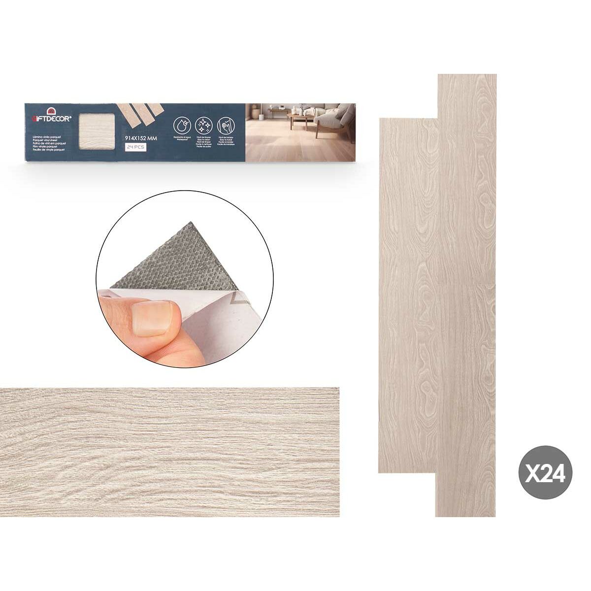 Vinile Gift Decor Parquet Grigio 24 Unità