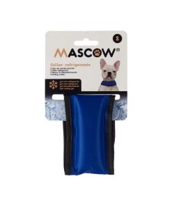 Collare per Cani Mascow Azzurro Nero Poliestere PVC Gel 6,3 x 1 x 30 cm Refrigerante (4 Unità)