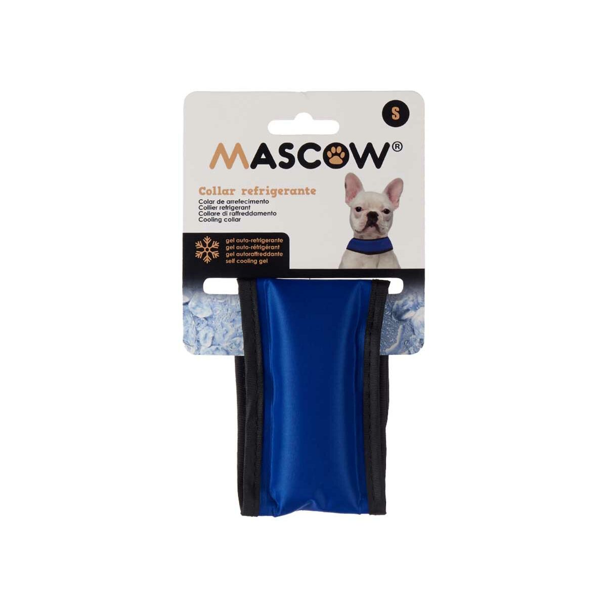 Collare per Cani Mascow Azzurro Nero Poliestere PVC Gel 6,3 x 1 x 30 cm Refrigerante (4 Unità)