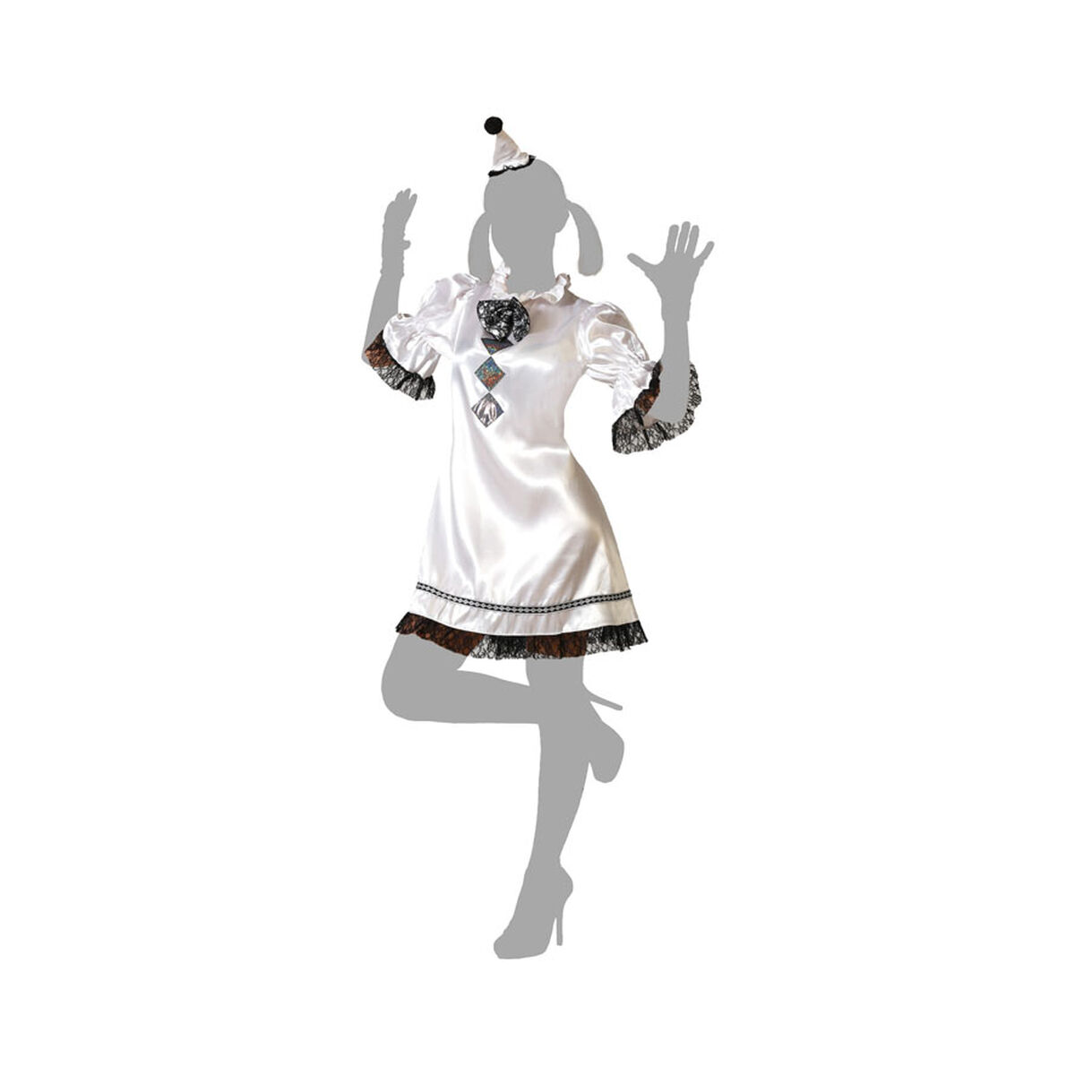 Costume per Adulti Bianco Pagliaccio Taglia:M/L